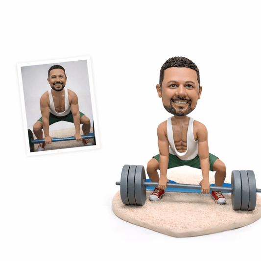 Custom Male Lifting Bobblehead – Personalized Gym Gift for Fitness Lovers!