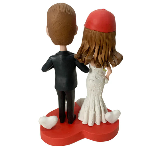 Custom Bride Groom Couple Bobblehead from Photo | Wedding Keepsake