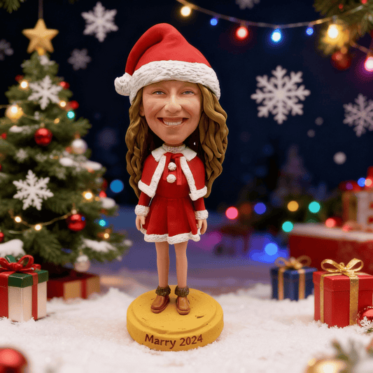 Custom Female Christmas Bobblehead – A Heartwarming Personalized Christmas Gift for Her!