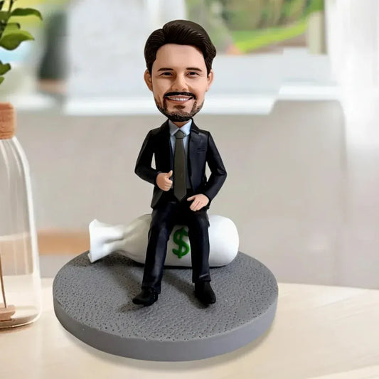 Custom Man with Money Bag Bobblehead.webp