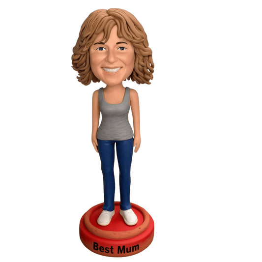 Custom Female Bobblehead from Photo – Gift for Girlfriend or Wife or Mom
