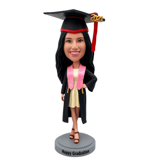 Custom Female Graduation Bobblehead – Personalized Gift for Girlfriend, Daughter