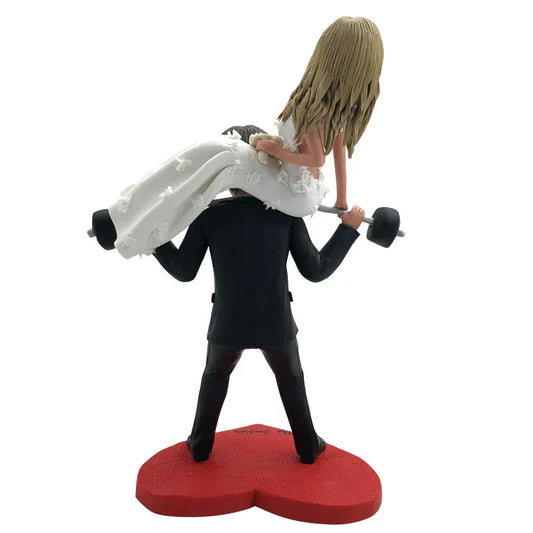 Custom Weightlifting Wedding Couple Bobblehead from Photo | Wedding Gift