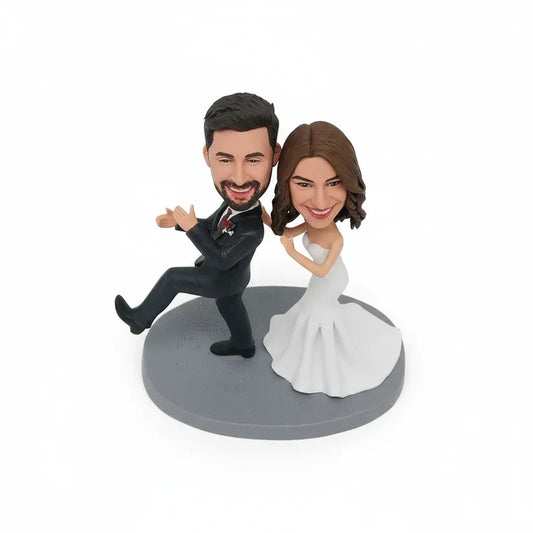 Custom Bride Groom Couple Bobblehead from Photo | Wedding Keepsake