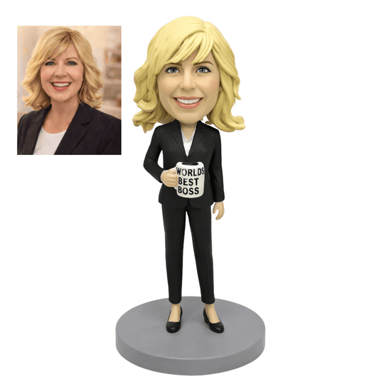 Custom Female Bobblehead for Boss – Personalized Executive Gift!