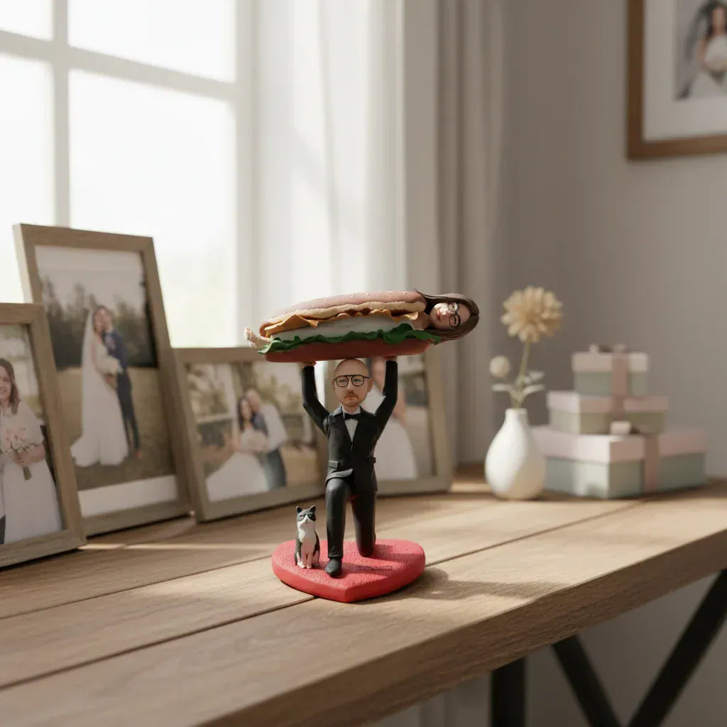 Custom Weightlifting Couple Bobblehead from Photo | Wedding Gift