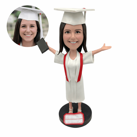 Custom Graduate Girl Bobblehead from Photo | Graduation Keepsake