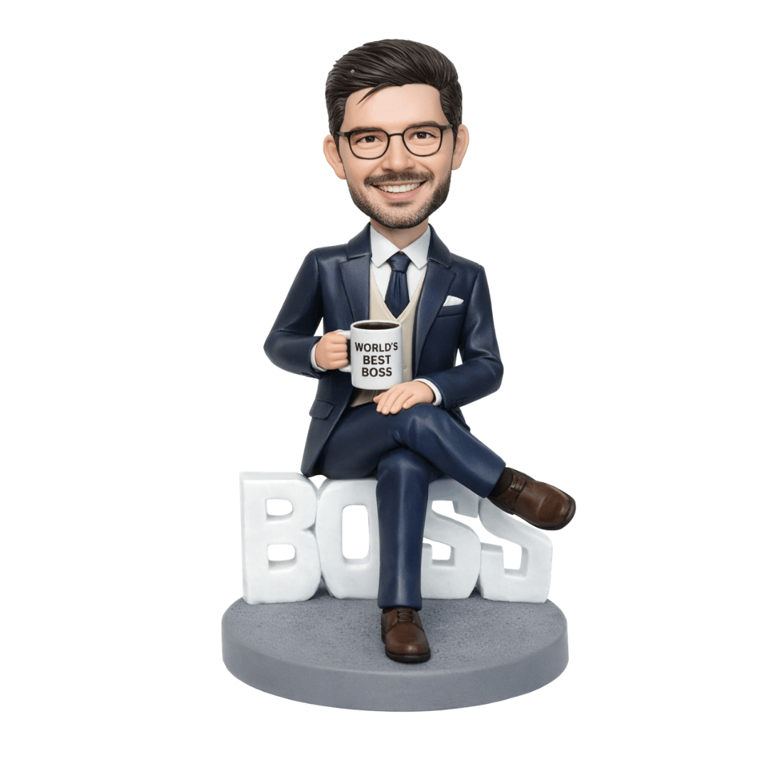 Custom Business Man Bobblehead from Photo | Boss & Office Gift