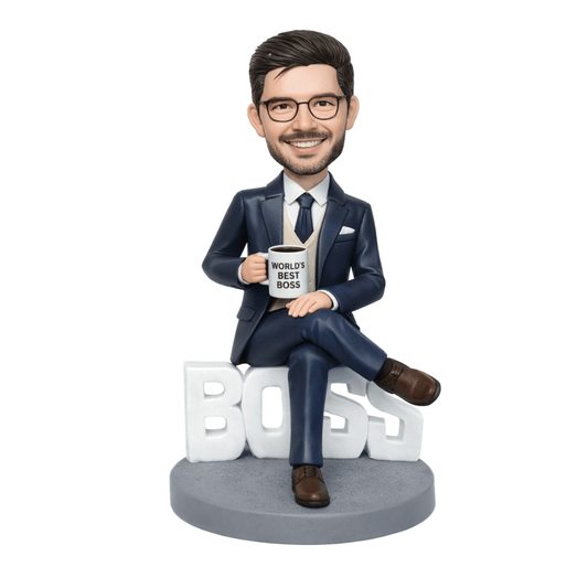 Custom Business Man Bobblehead from Photo | Boss & Office Gift