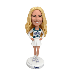 Custom Cheerleader Figure Bobblehead from Photo | Sports Spirit Gift