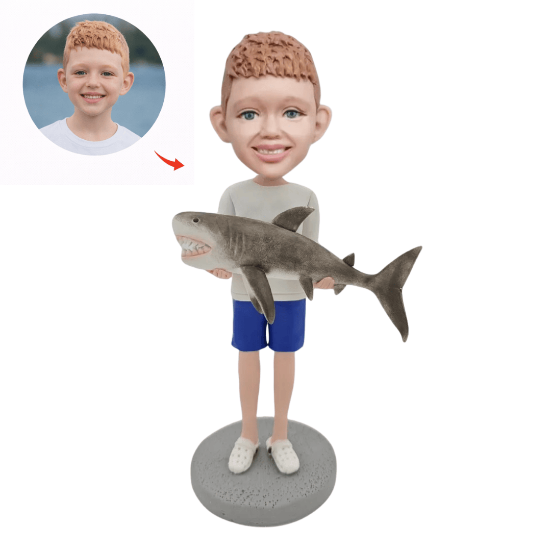 Custom Fishing Boy Bobblehead from Photo | Kids Sports Gift