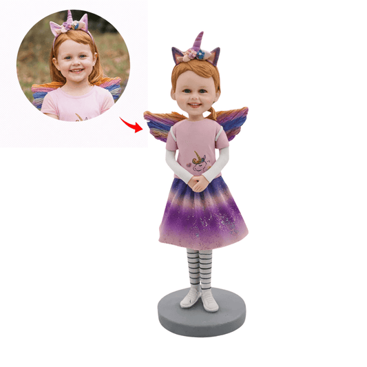 Custom Rainbow Fairy Bobblehead from Photo | Fantasy Kids Gift