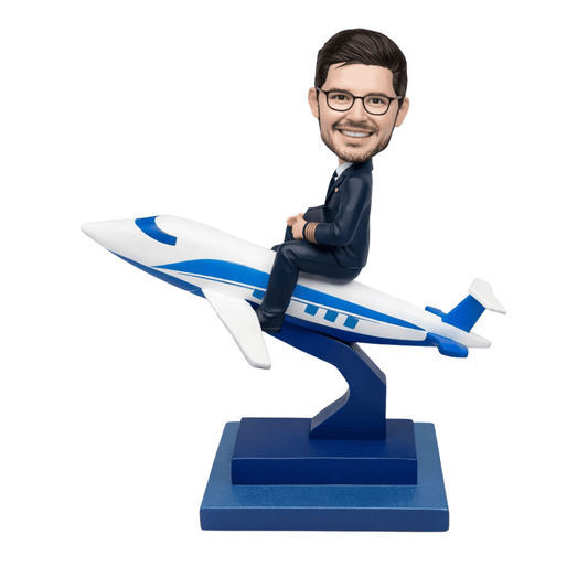 Custom Man Bobblehead with Airplane Mode | Personalized Gift