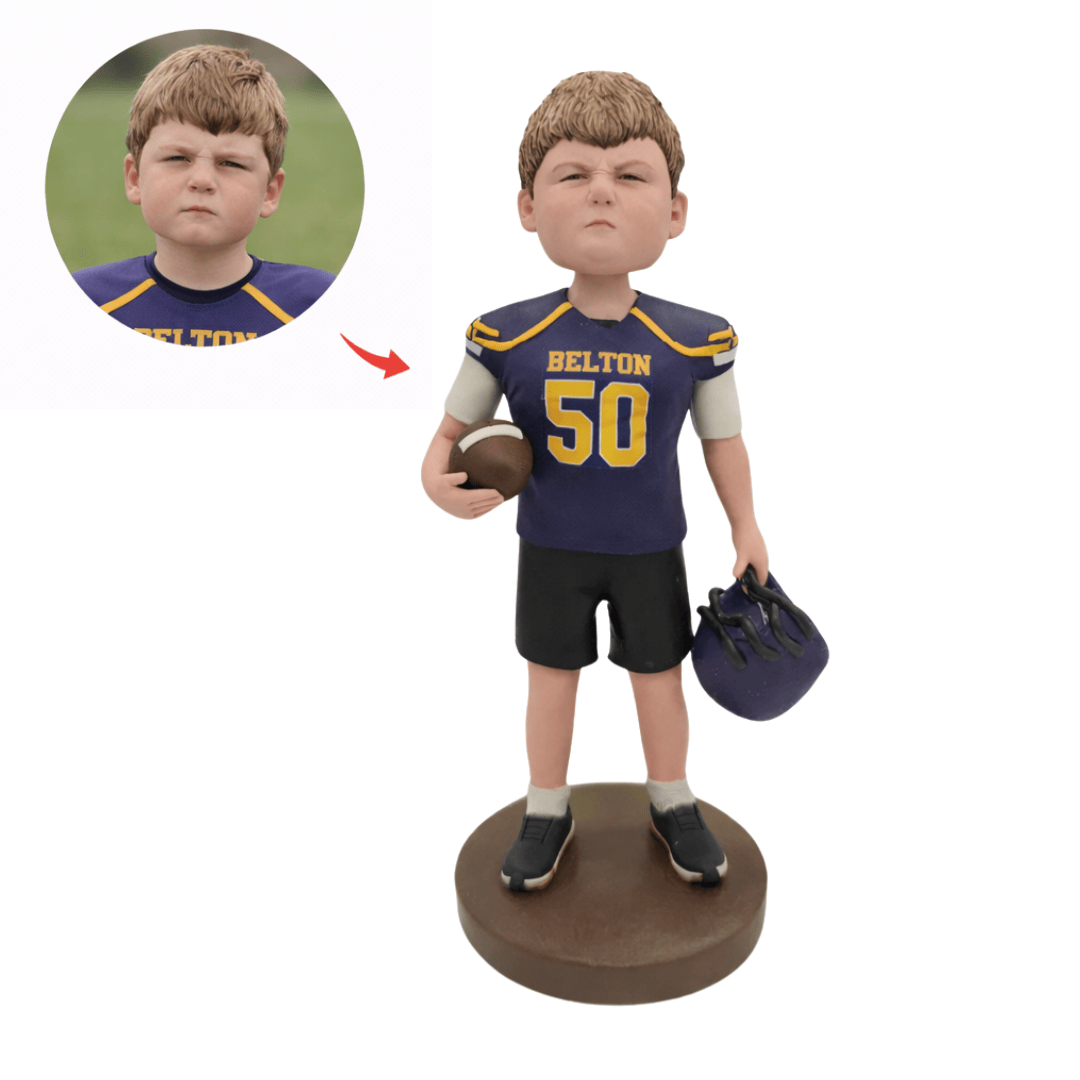 Custom Football Boy Bobblehead from Photo | Kids Sports Gift