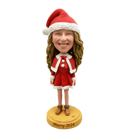 Custom Female Christmas Bobblehead – A Heartwarming Personalized Christmas Gift for Her!