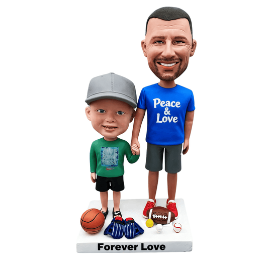 Custom Father and Child Bobblehead from Photo | Family Bond Gift