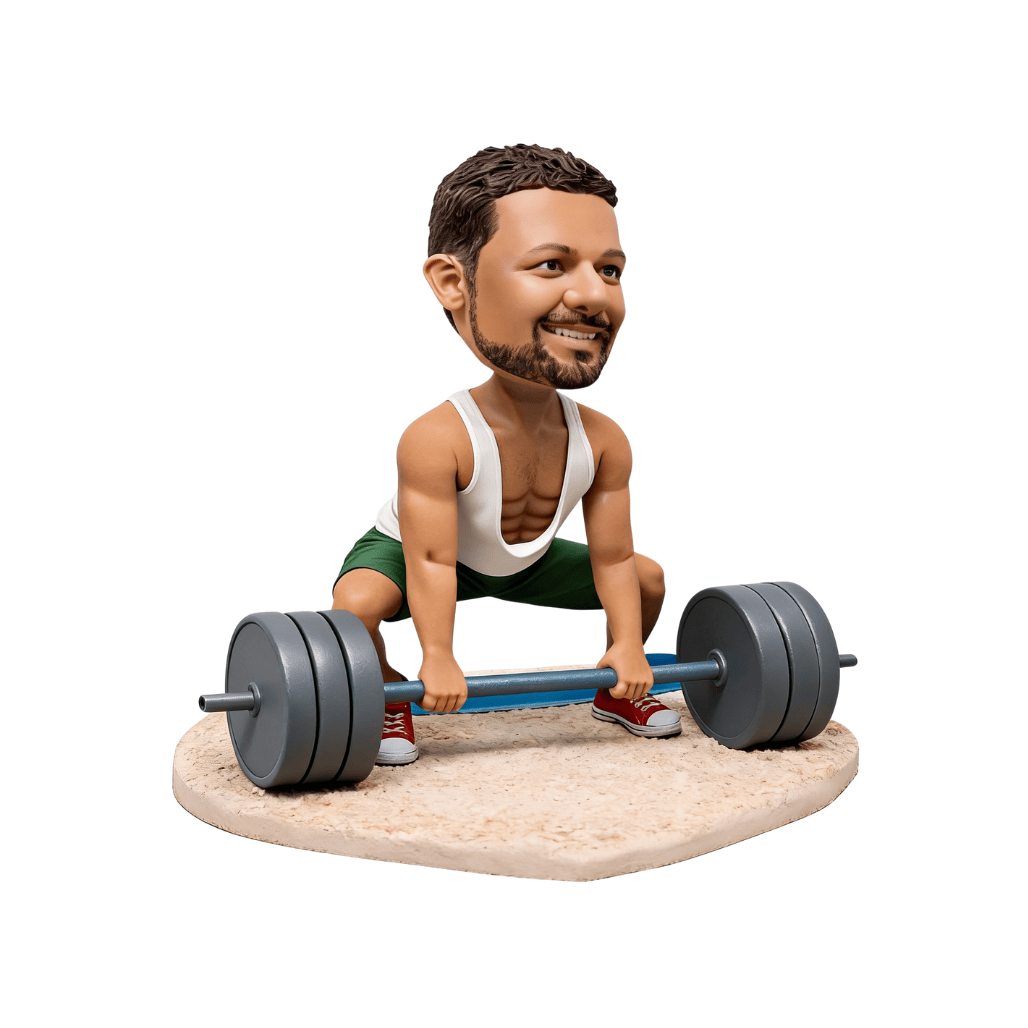Custom Male Lifting Bobblehead – Personalized Gym Gift for Fitness Lovers!