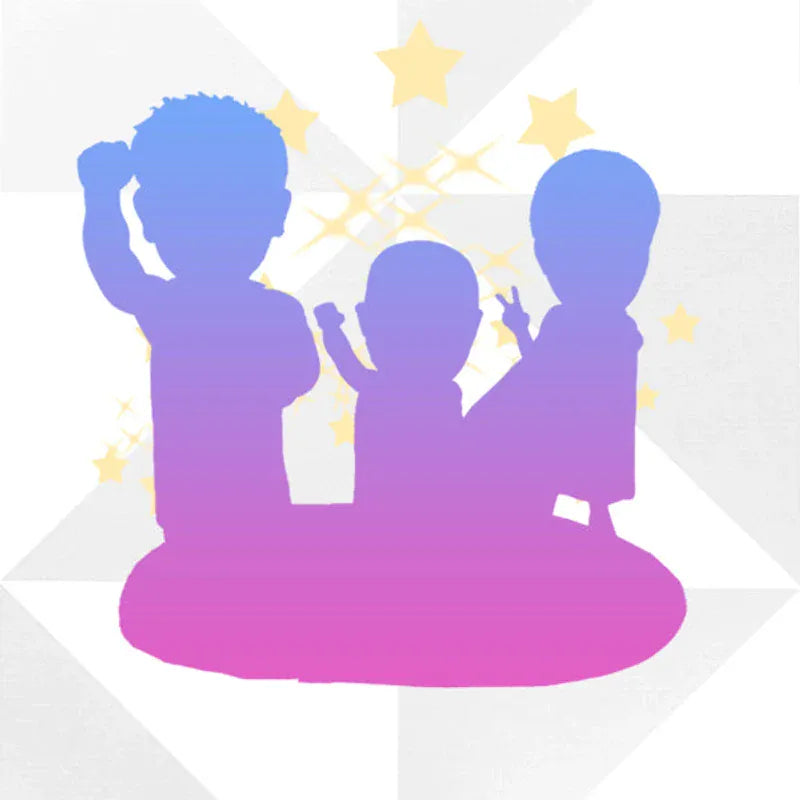Fully Custom Family (Parents + 1 Child) Bobbleheads .webp