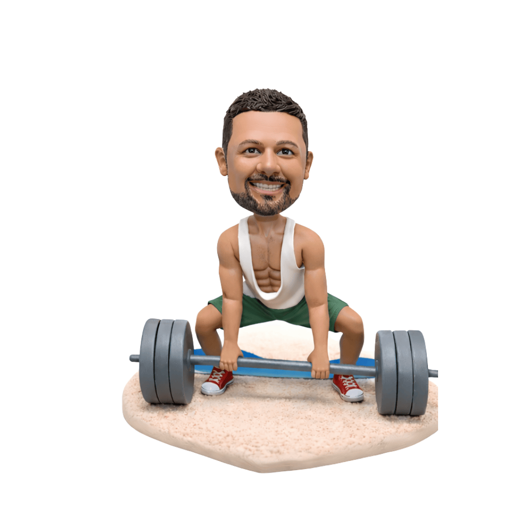 Custom Male Lifting Bobblehead – Personalized Gym Gift for Fitness Lovers!