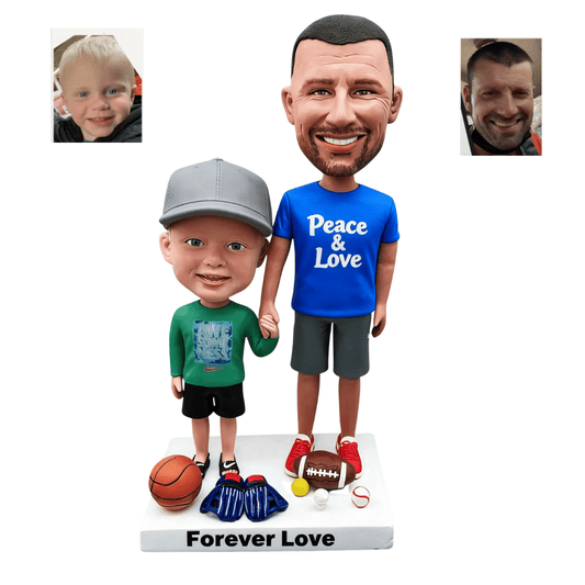 Custom Father and Child Bobblehead from Photo | Family Bond Gift