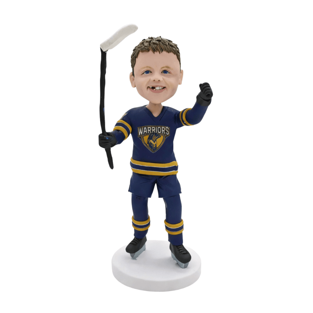 Custom Ice Hockey Kid Bobblehead from Photo | Youth Sports Gift