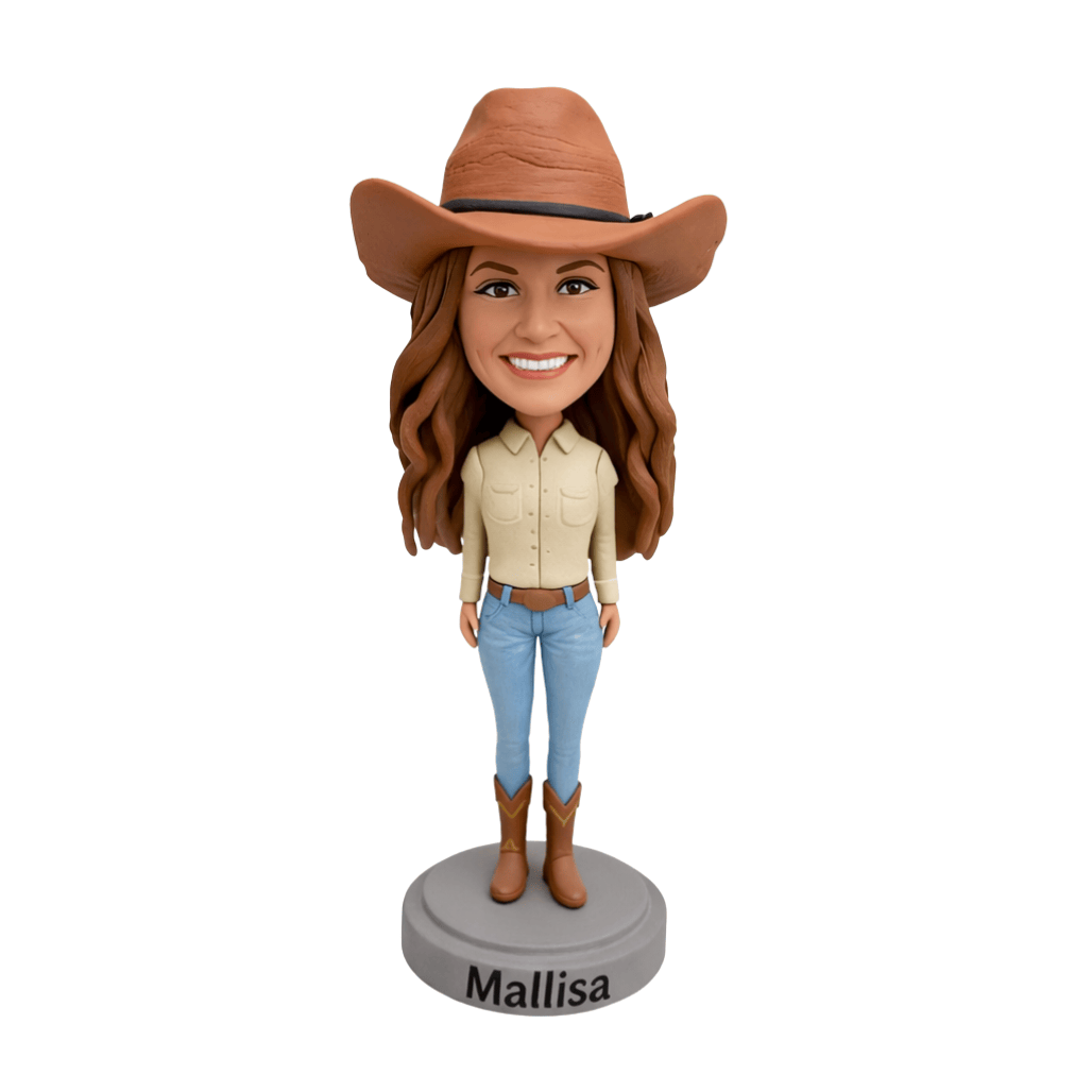 Custom Cowgirl Bobblehead – Personalized Gift for Girlfriend, Mom, or Wife