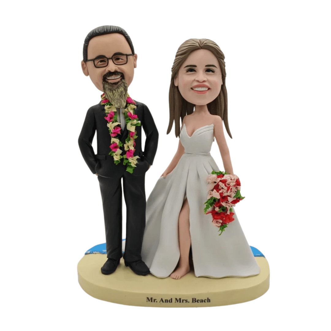 Custom Bride Groom Couple Bobblehead from Photo | Wedding Keepsake