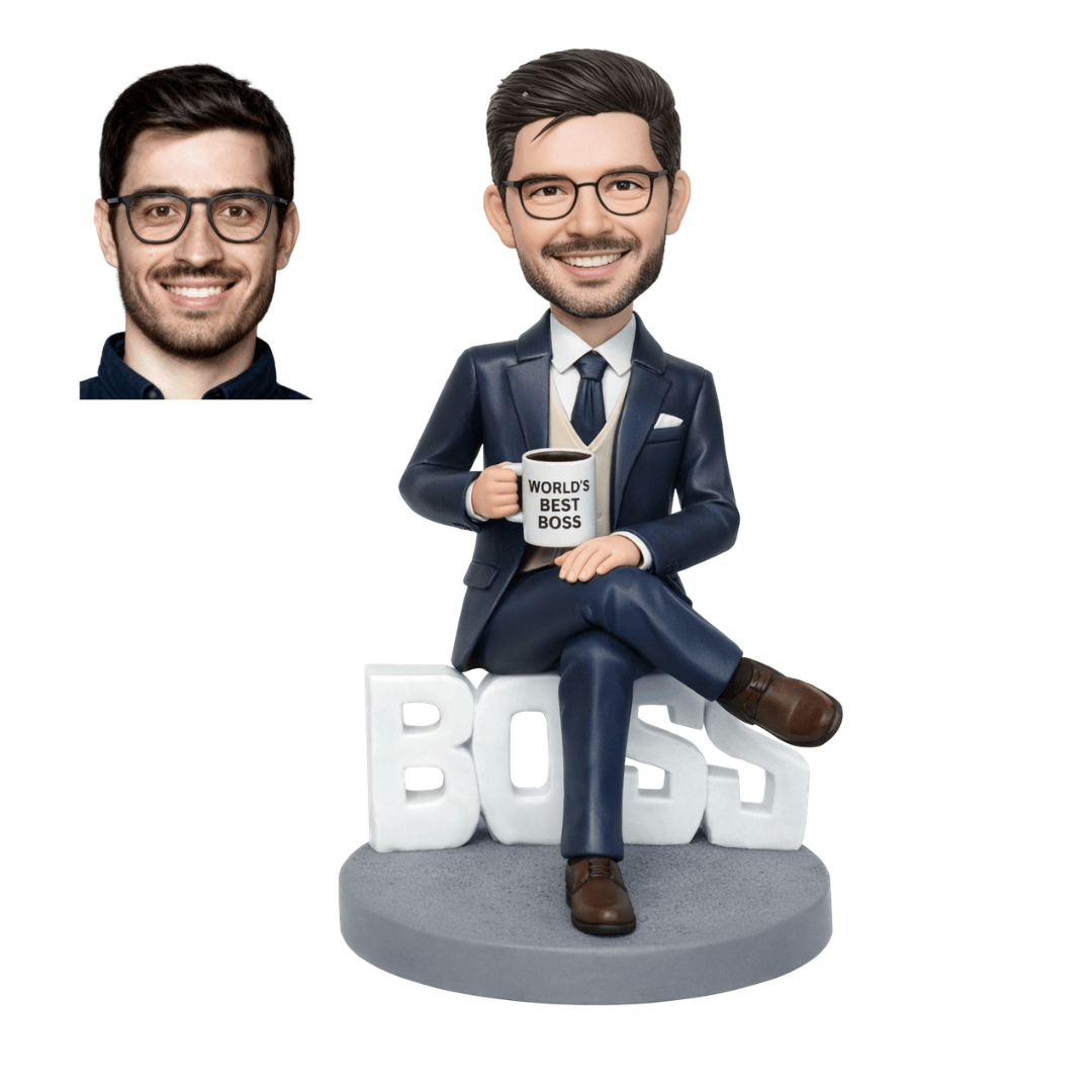 Custom Business Man Bobblehead from Photo | Boss & Office Gift
