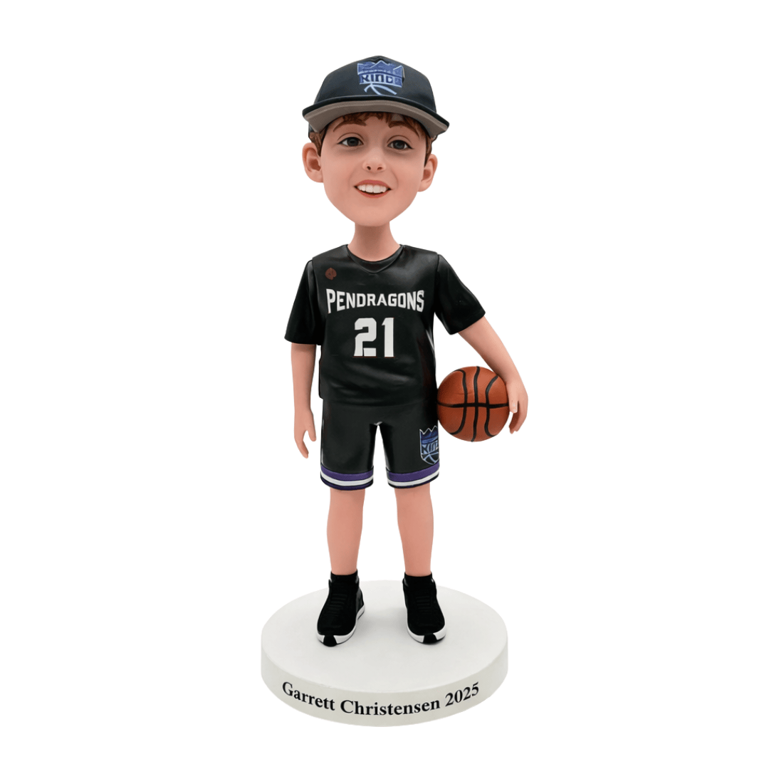 Custom Basketball Kid Bobblehead from Photo | Youth Sports Gift