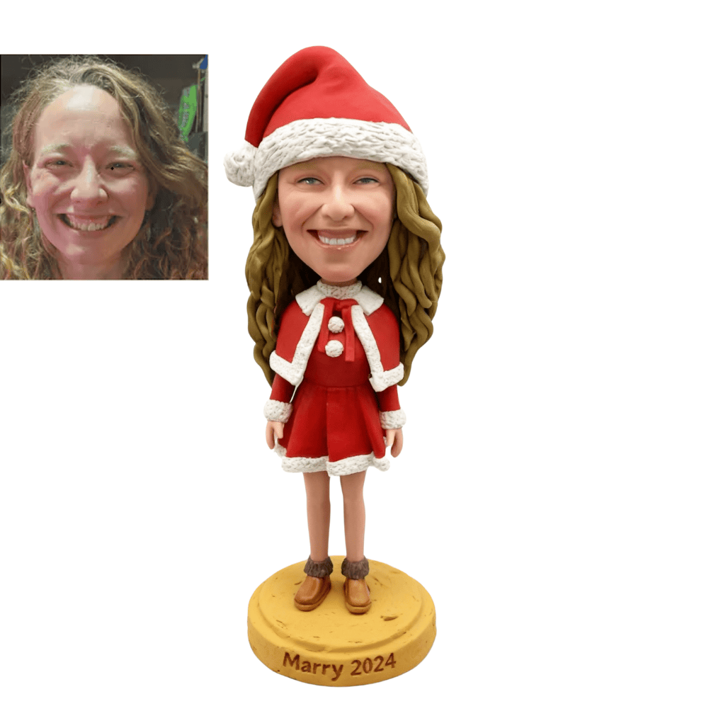 Custom Female Christmas Bobblehead – A Heartwarming Personalized Christmas Gift for Her!