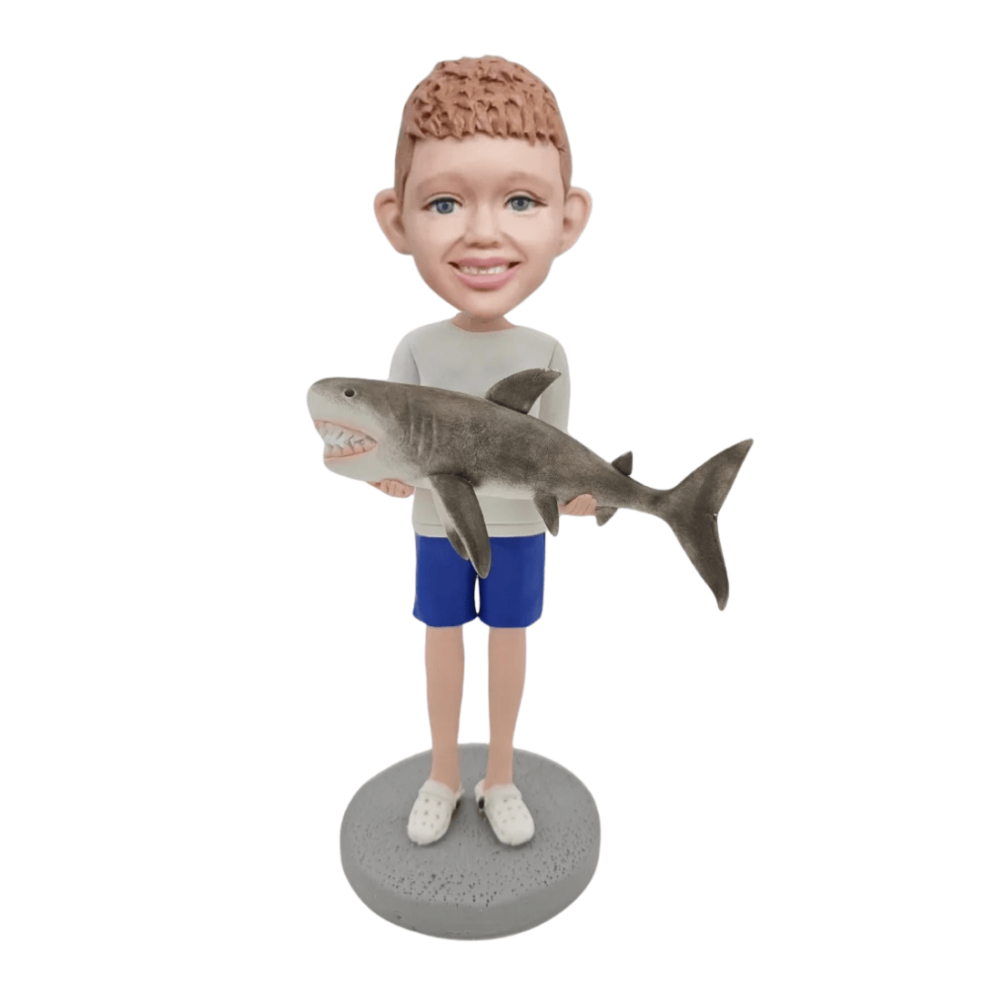Custom Fishing Boy Bobblehead from Photo | Kids Sports Gift