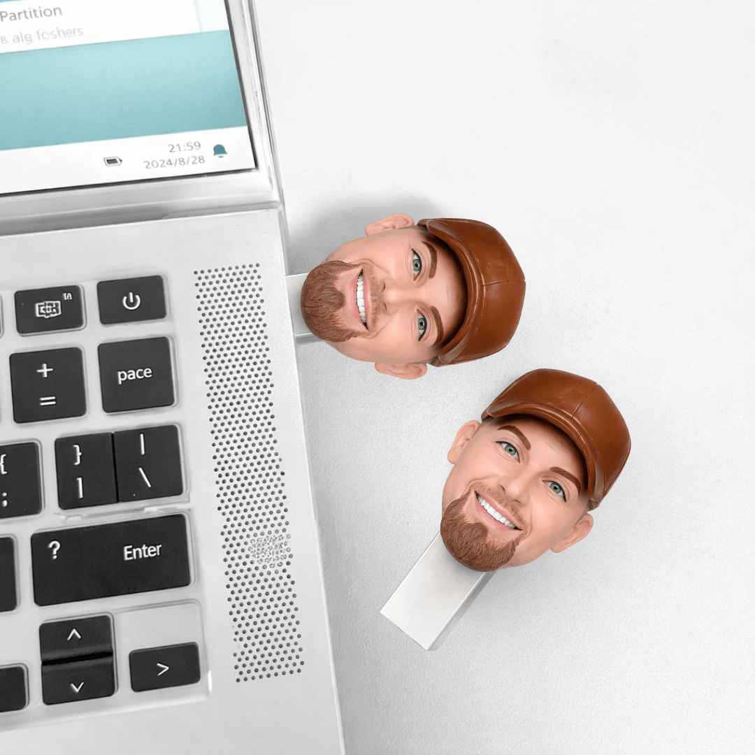 Custom Bobblehead Flash Drive from Photo | Funny Desk Gift