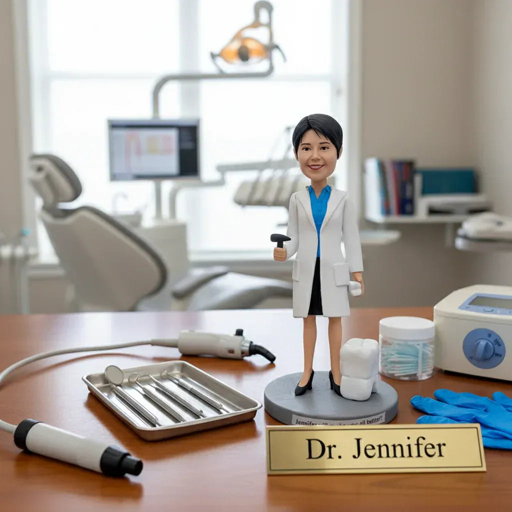 Custom dentist bobblehead handcrafted from customer photos.webp