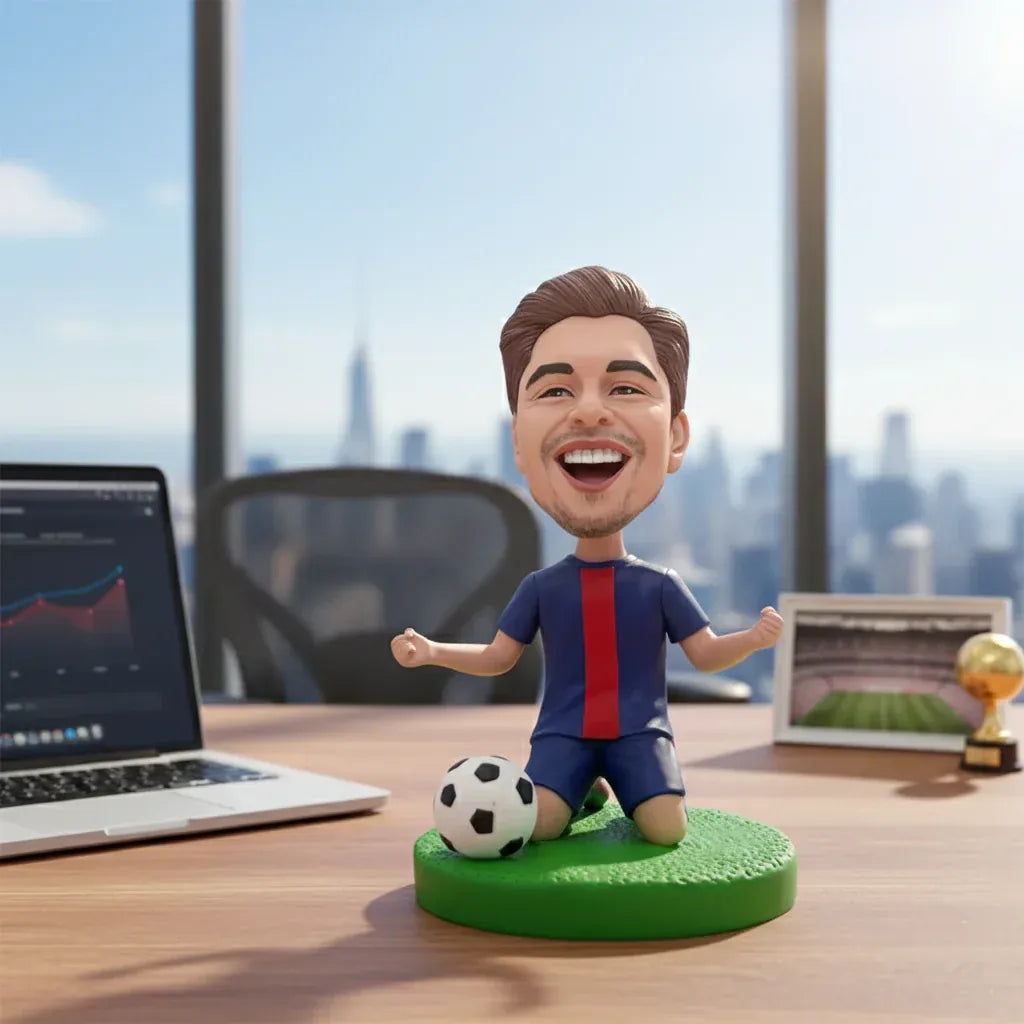 Custom football player bobblehead handcrafted from customer photos.webp