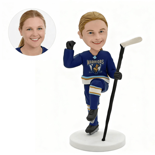 Custom Ice Hockey Girl Bobblehead from Photo | Kids Sports Gift