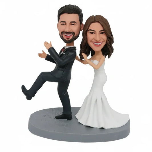 Custom Bride Groom Couple Bobblehead from Photo | Wedding Keepsake