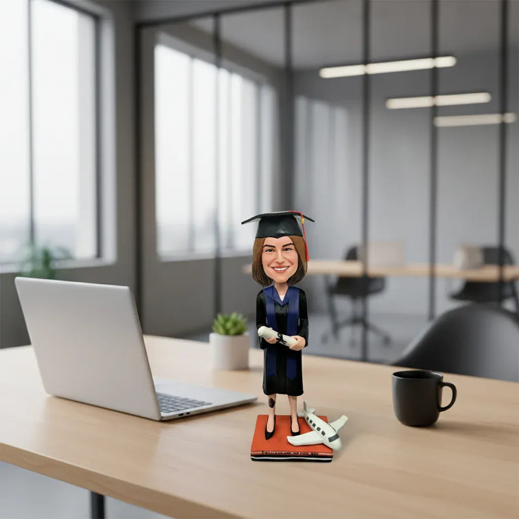 Custom graduation bobblehead personalized for graduate.webp