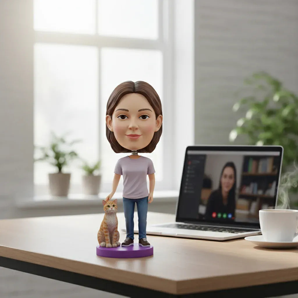 Fully Custom Owner & Pet Bobbleheads -owner +1 pet-.webp