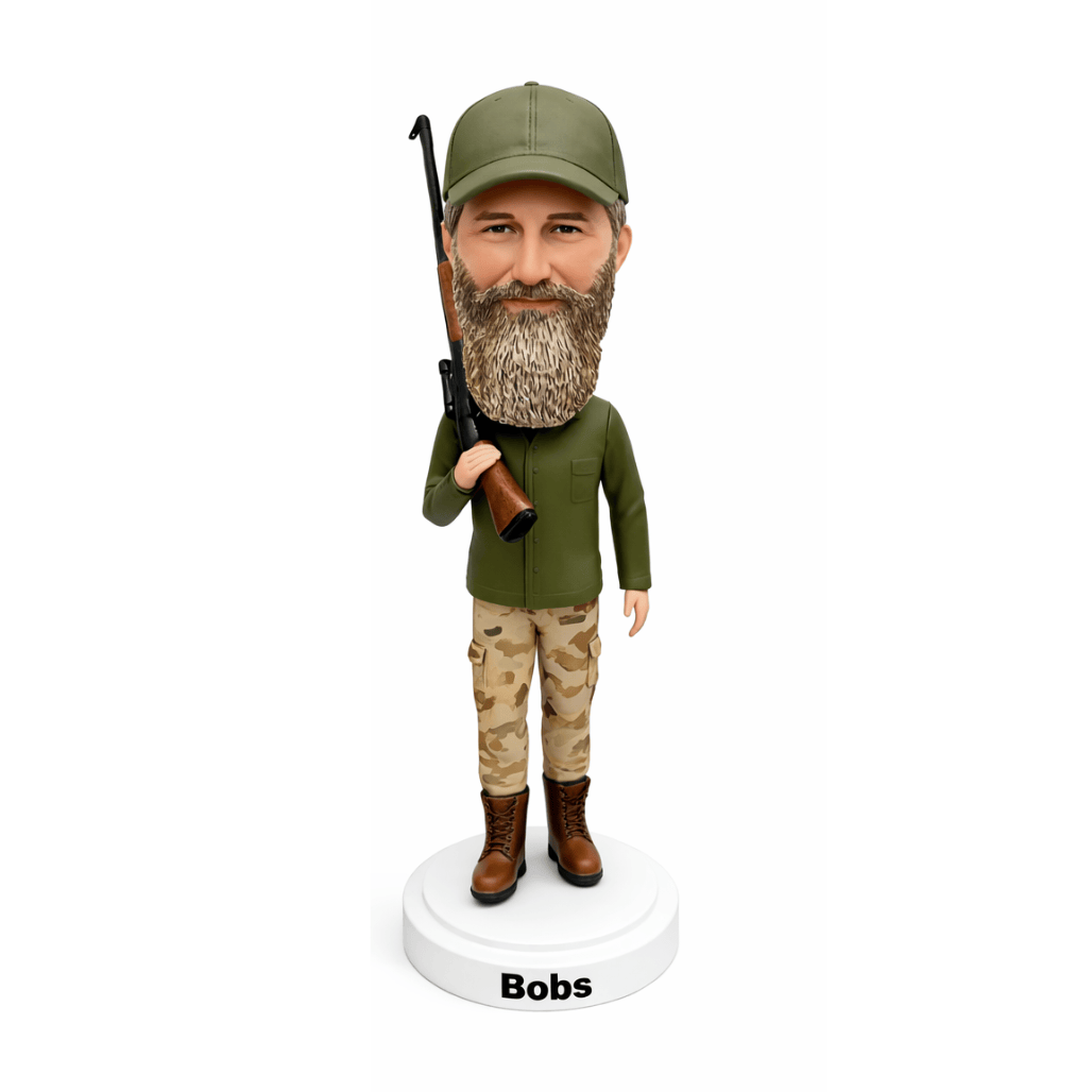 Custom Hunter Bobblehead From Photo – Personalized Handmade Gift for Him