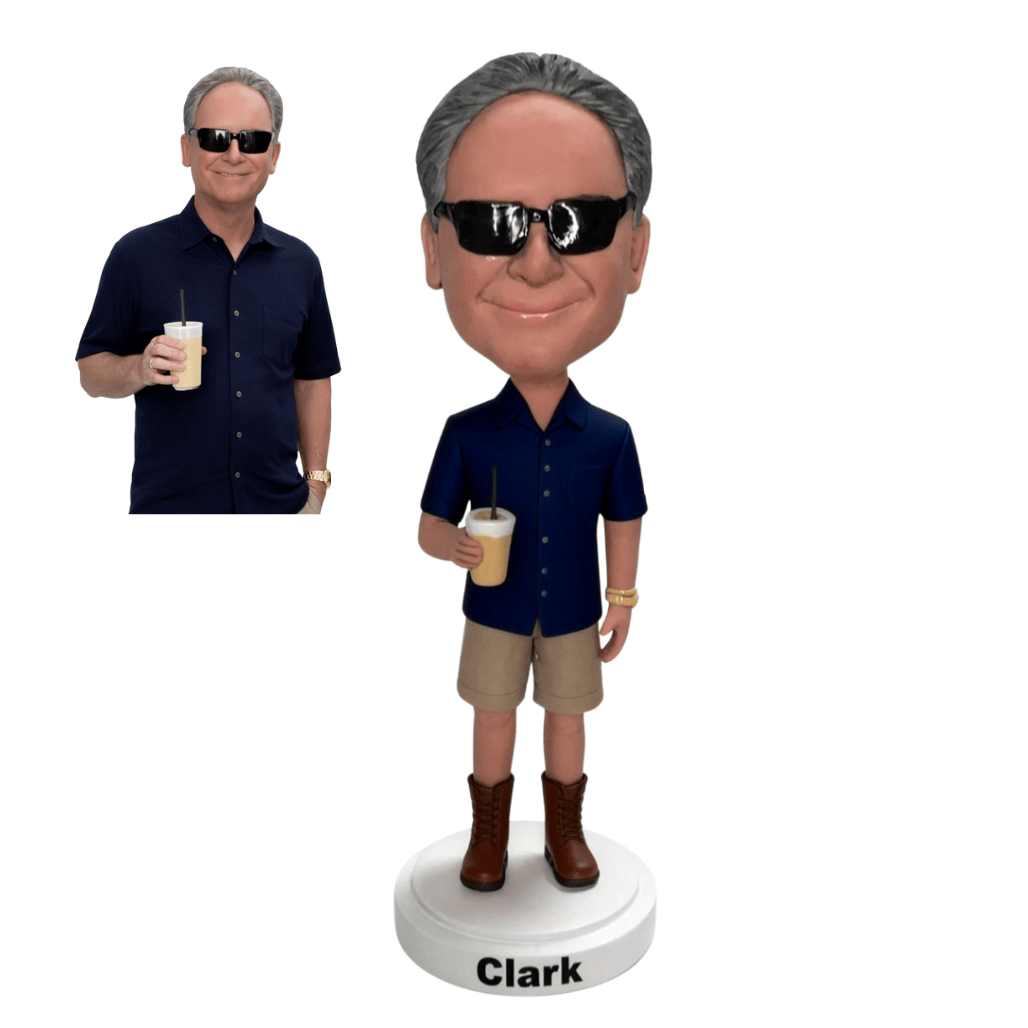 Custom Man Bobblehead From Photo – Personalized Handmade Gift for Boyfriend, Husband, Dad & Grandpa