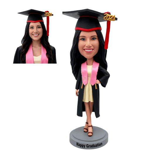 Custom Female Graduation Bobblehead – Personalized Gift for Girlfriend, Daughter