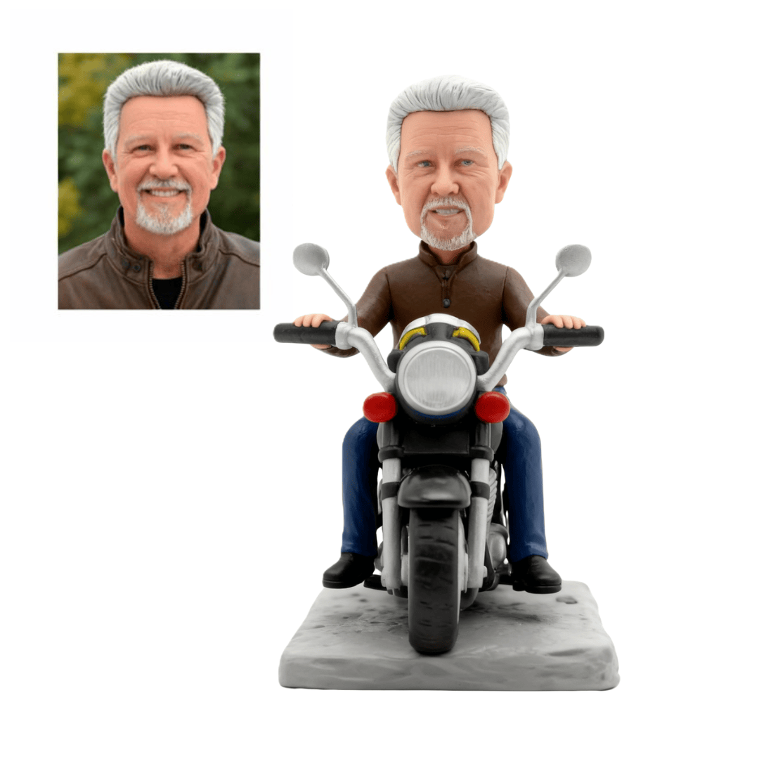 Custom Motorcycle Rider Bobblehead from Photo | Biker Gift