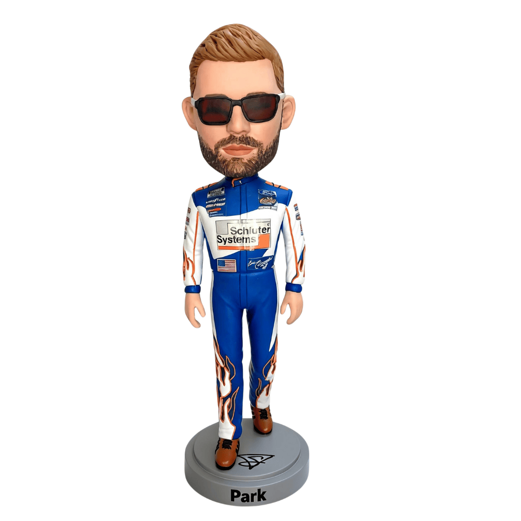 Custom Racing Driver Bobblehead From Photo – Personalized Handmade Gift for Him