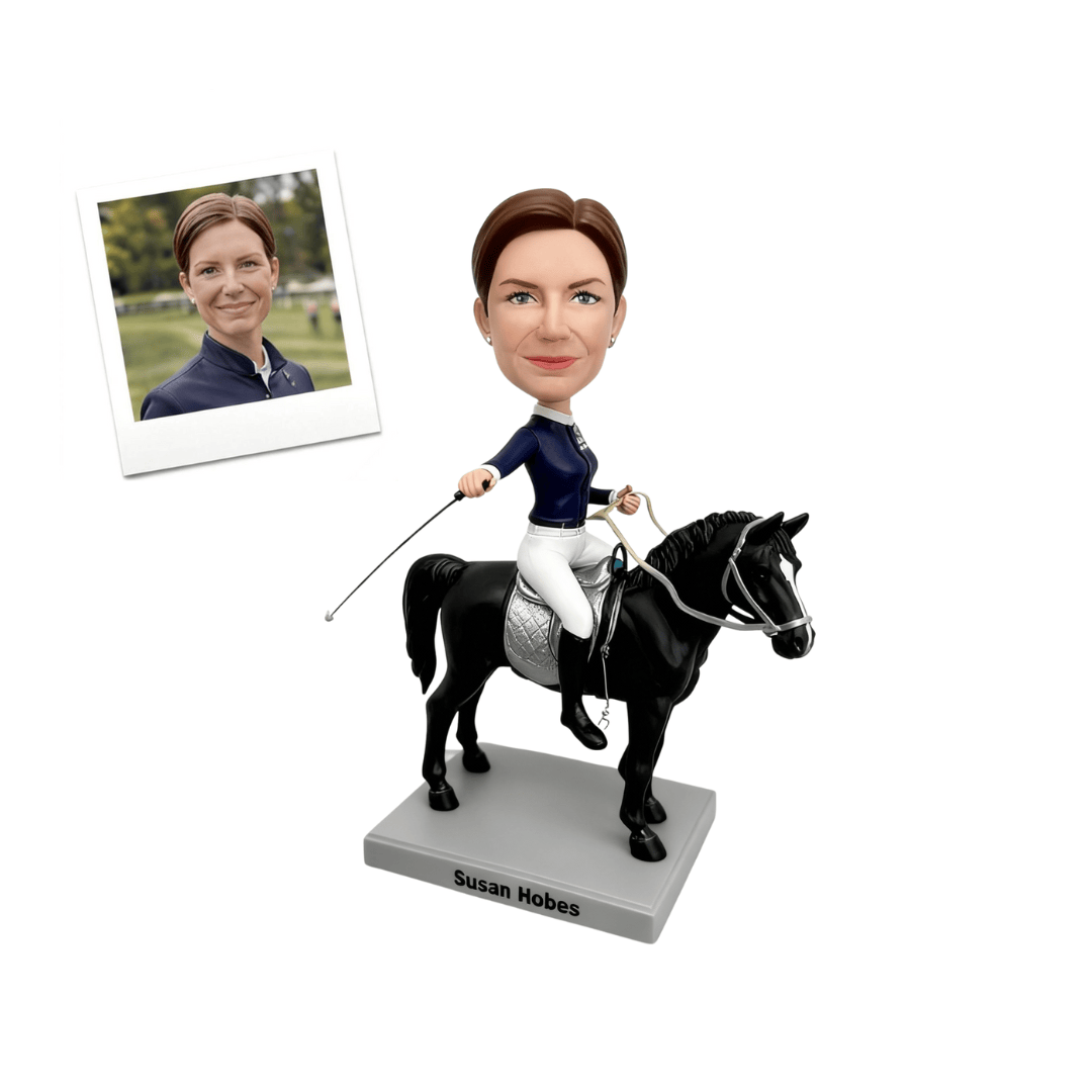 Custom Woman & Horse Bobblehead From Photo(1 person+1 horse )-Gifr For Wife, Girlfriend & Mom