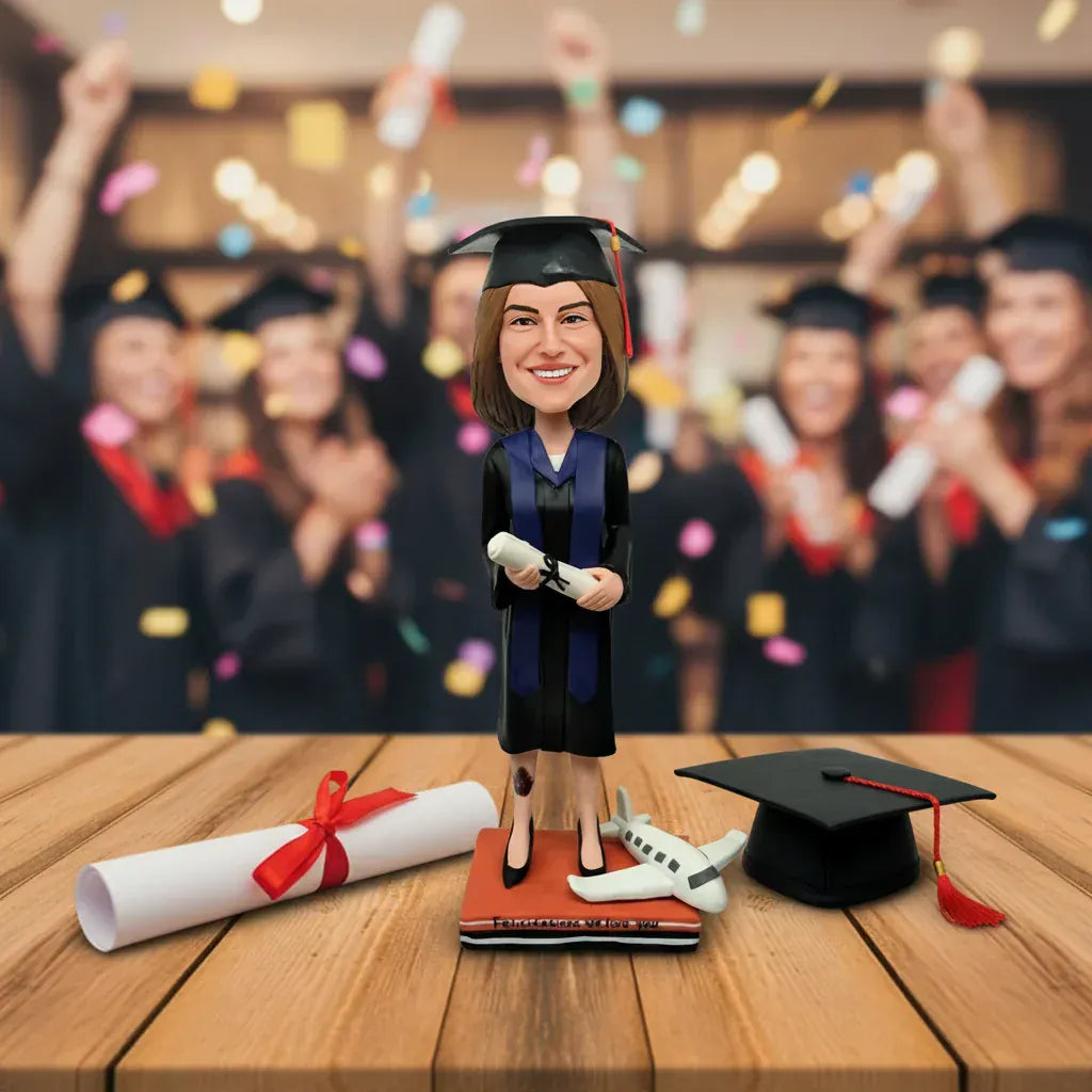 Custom graduation bobblehead personalized for graduate.webp