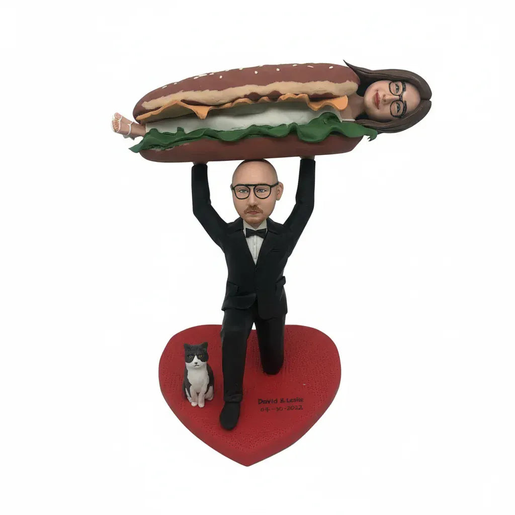 Custom Weightlifting Couple Bobblehead from Photo | Wedding Gift