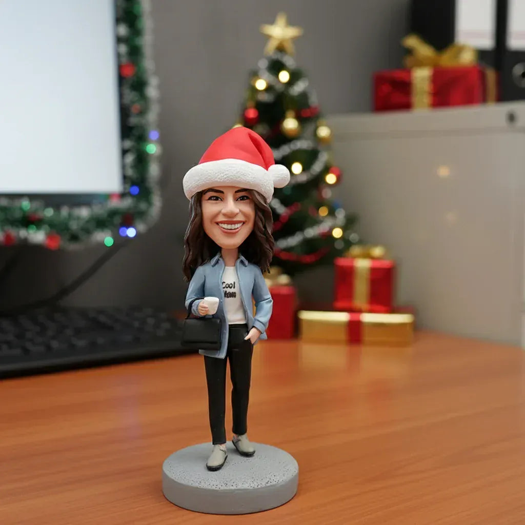 Custom Female Bobblehead – Christmas Gift for Her-1.webp