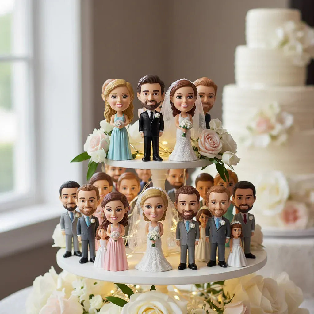 Fully Custom Bride or Bridesmaid Bobblehead-cake top.webp