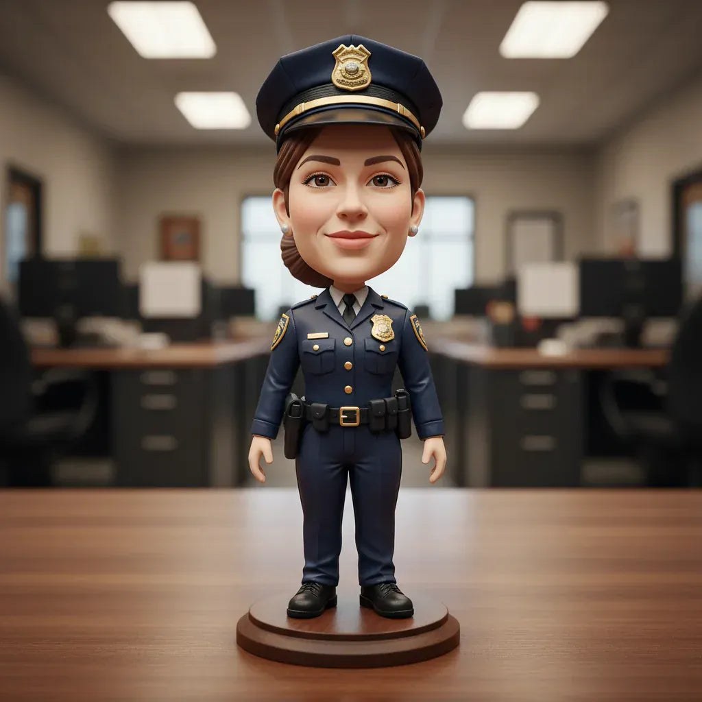 Custom Female Police Officer Bobblehead – Fun, Personalized Gift!.webp